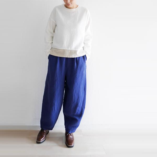 レディース テーパードパンツ コクーンパンツ コットン リネン 綿 麻 ゆったり ウエストゴム SORTE ソルテ 日本製 40代 50代 60代の画像