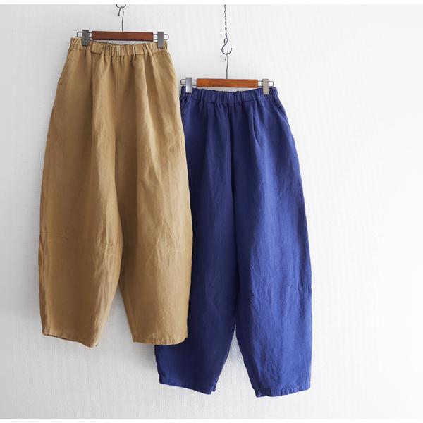レディース テーパードパンツ コクーンパンツ コットン リネン 綿 麻 ゆったり ウエストゴム SORTE ソルテ 日本製 40代 50代 60代の画像