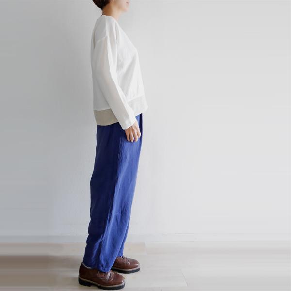 レディース テーパードパンツ コクーンパンツ コットン リネン 綿 麻 ゆったり ウエストゴム SORTE ソルテ 日本製 40代 50代 60代の画像