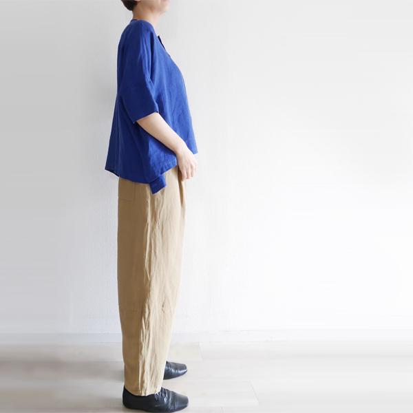 レディース テーパードパンツ コクーンパンツ コットン リネン 綿 麻 ゆったり ウエストゴム SORTE ソルテ 日本製 40代 50代 60代の画像