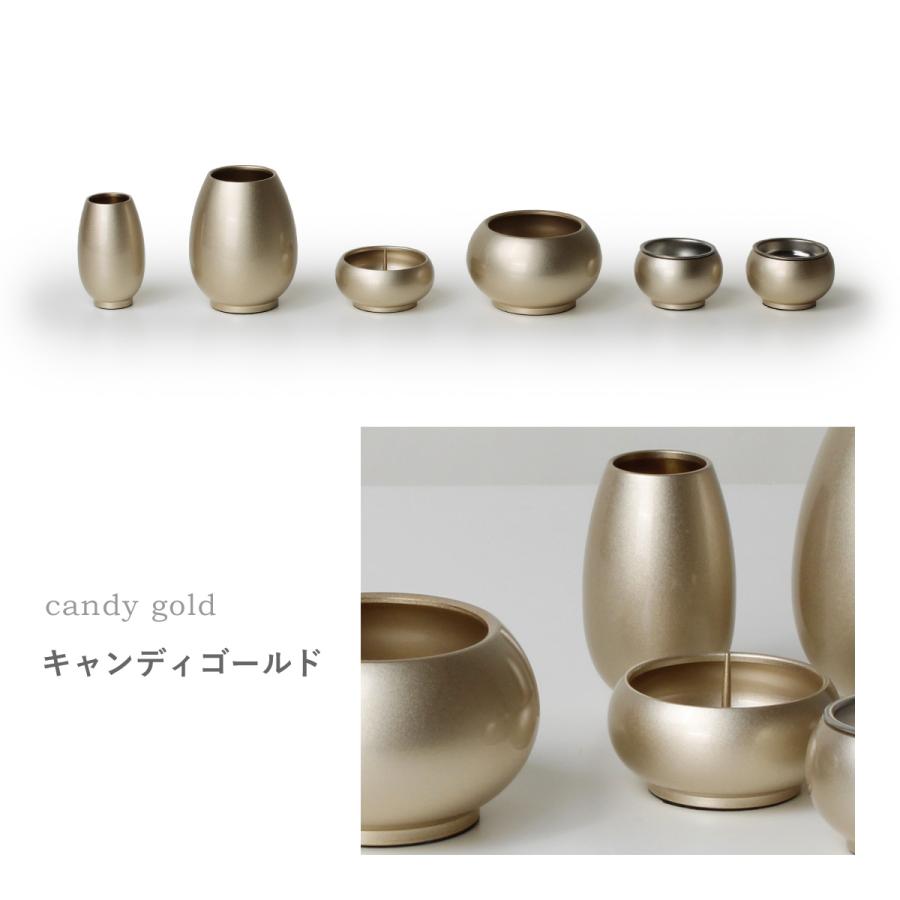 モダン仏具 コロン 6点セット 全4色 ミニ 真鍮製 仏具 6具足 六具足