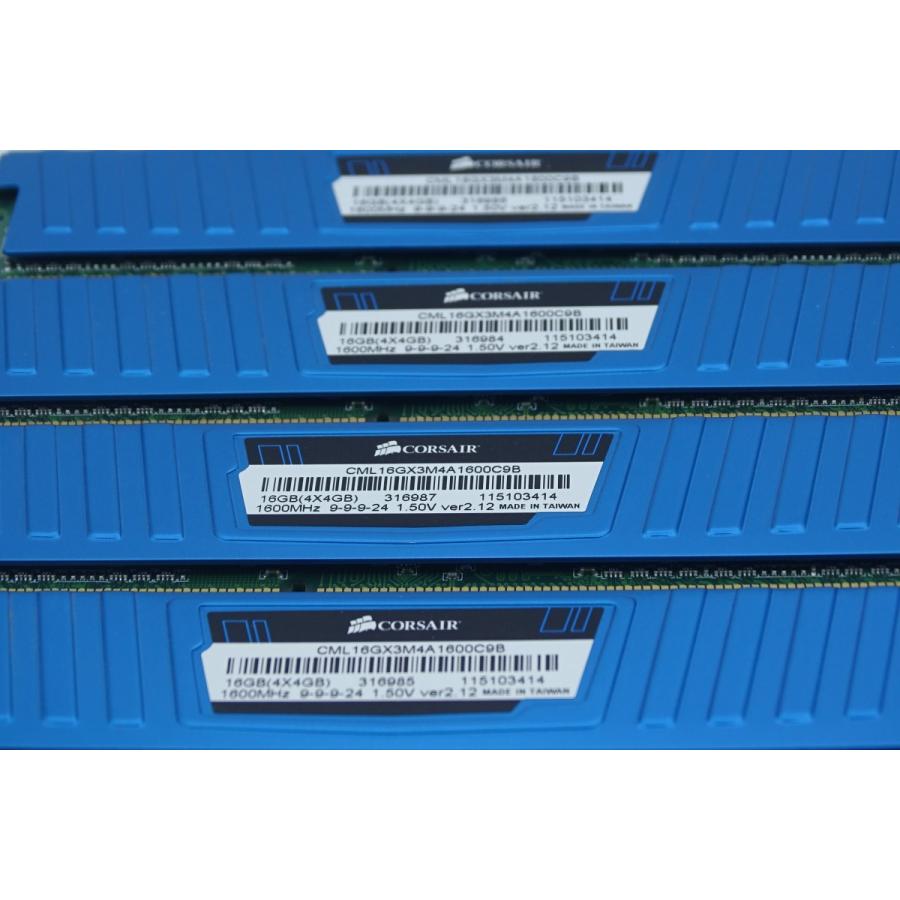 CORSAIR 4GB*4枚 PC3-12800U(DDR3-1600) DIMM デスクトップパソコン用メモリ型番：CML16GX3M4A 1600C9B｜factory-step｜02