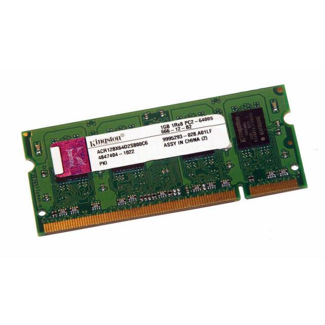 Kingston 1GB*1枚 PC2-6400S（DDR2-800) SO-DIMM ノートパソコン用メモリ型番：ACR128X64D2S800C6｜factory-step