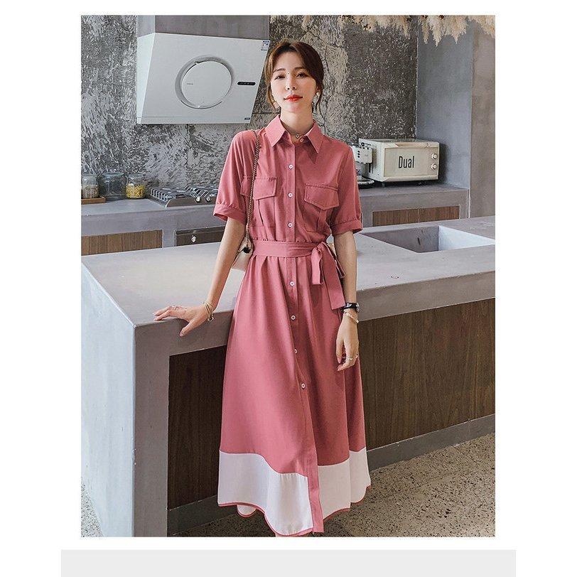 超p祭sale ワンピース レディース ファッション 代 30代 40代 50代 女性 春 夏服 バイカラー フレアワンピース 半袖 レトロかわいい 春夏 ミモレ丈