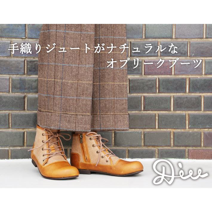 【Outlet65%OFF】Diu ディウ 4597｜ブーツ ショートブーツ レースアップ オブリーク | Diu | 01
