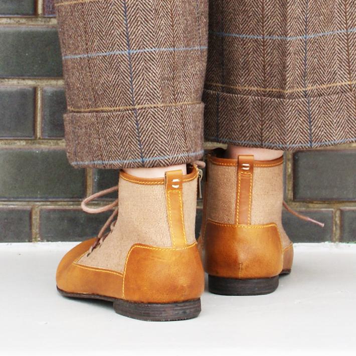 【Outlet65%OFF】Diu ディウ 4597｜ブーツ ショートブーツ レースアップ オブリーク | Diu | 04