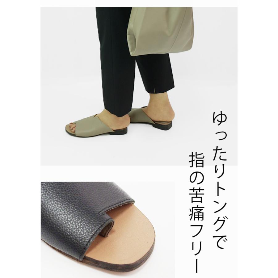NU+ ヌープラス シンプルトングサンダル レディース 本革