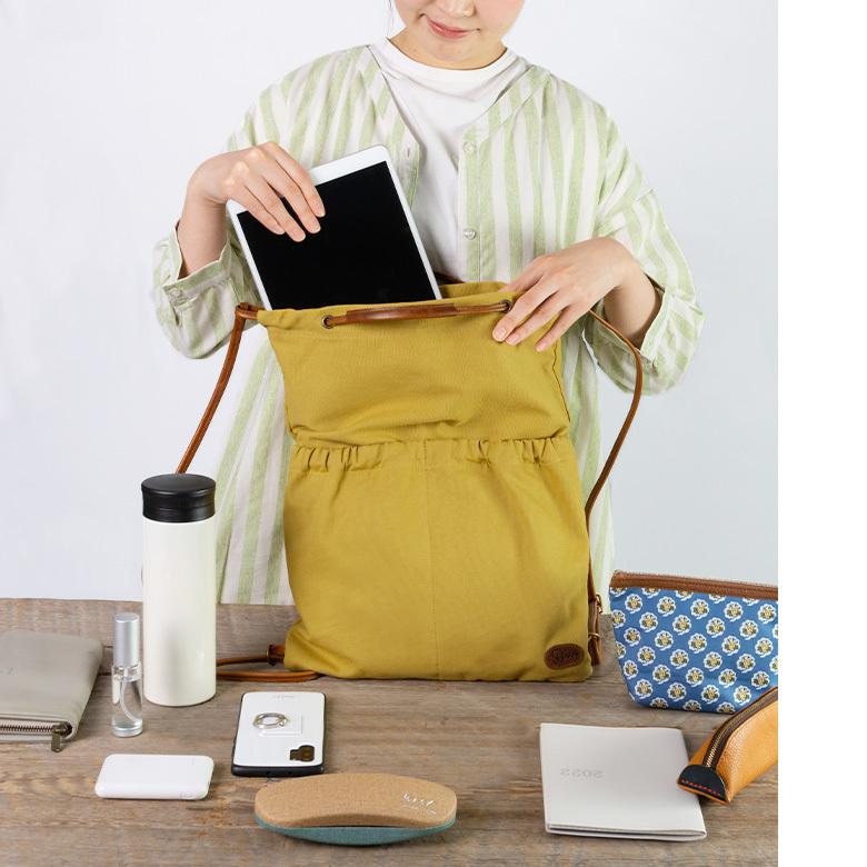 Diu（ディウ） 【Outlet55%OFF】 本革 コットンファブリック バッグ 
