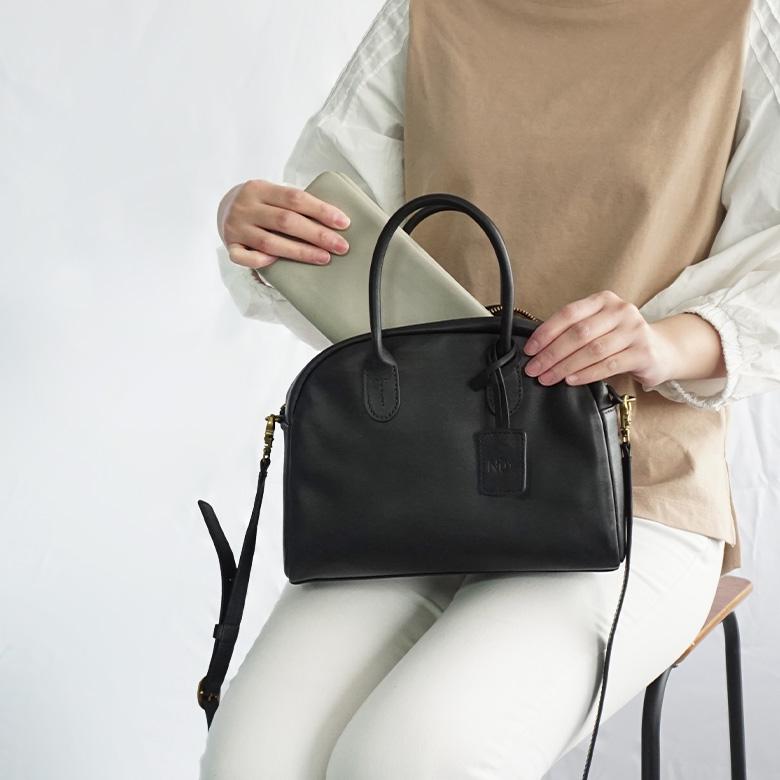 レディースバッグ 本革 ショルダーバッグ ミニ　牛革　ハンドバッグ　ショルダーバッグ 通勤 通学　ビジネスバッグ　カジュアル NU+ 【Outlet20%OFF】 超軽量 300g 本革 ショルダーバッグ 3WAY