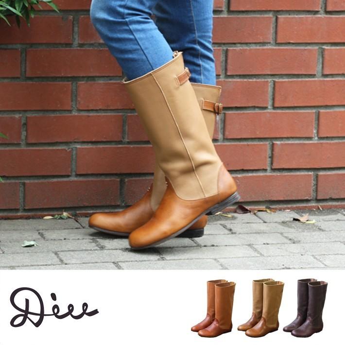 送料無料 Diu ディウ バックベルト付き 315d4594 ミドルブーツ レザー 本革 革 フラット 本革 革 コンフォート 脱ぎ履き バイカラー ベルト 雨の日 にも 315d4594 Factory To Closet 通販 Yahoo ショッピング