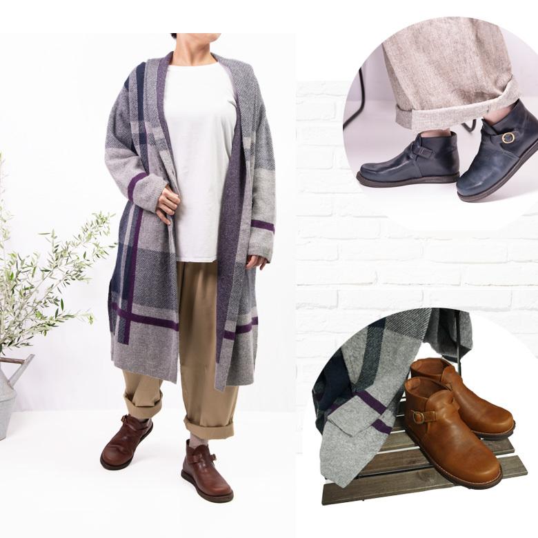 レザーブーツ ショートブーツ レディース ローヒール  本革 牛革 Diu ディウ 318d4604 | Diu | 02