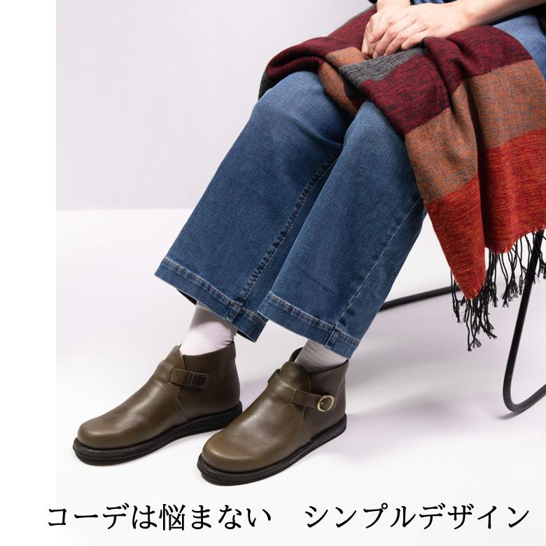 レザーブーツ ショートブーツ レディース ローヒール  本革 牛革 Diu ディウ 318d4604 | Diu | 03