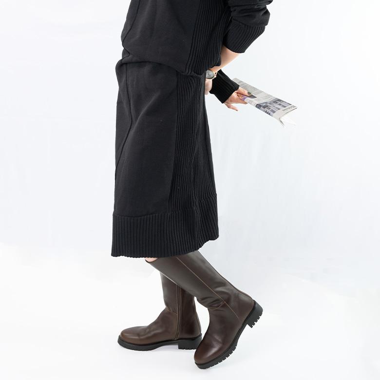 NU+ 【Outlet35%OFF】 ロングブーツ レザーブーツ レザー ブーツ