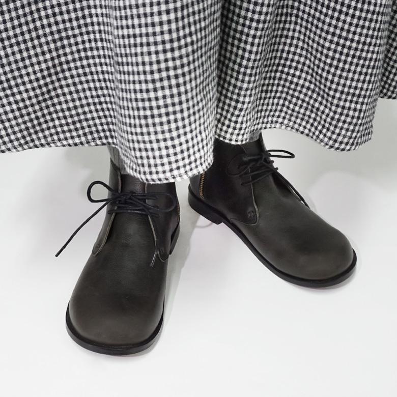 本革 レザー ブーツ ショートブーツ レディース シューズ レースアップ 牛革 革靴 オブリーク 歩きやすい 疲れない Diu ディウ 324D4622 Pensee(パンセ) | Diu | 06