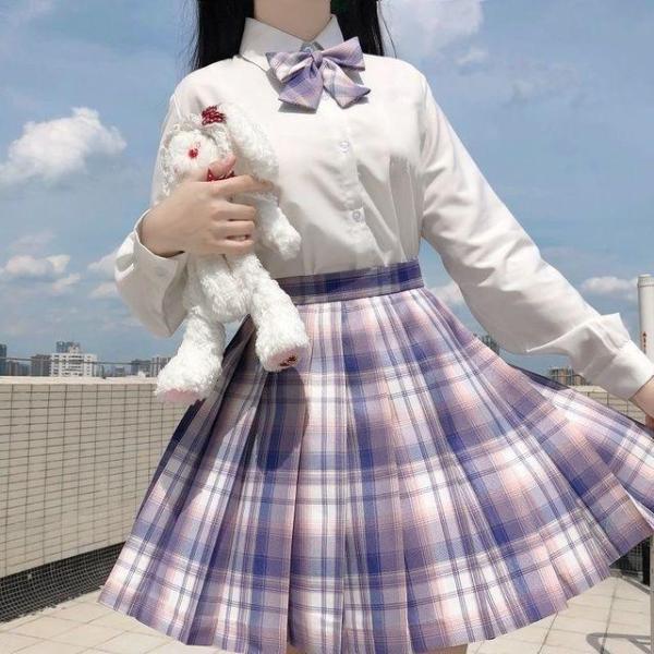 制服 セーラー服 コスプレ チェック柄 グリーン セット 学生制服 長袖 リボン 大きいサイズ ミニスカート 女子校生 女子高生 学生 JK 女子 高校生｜factoryyustore｜04