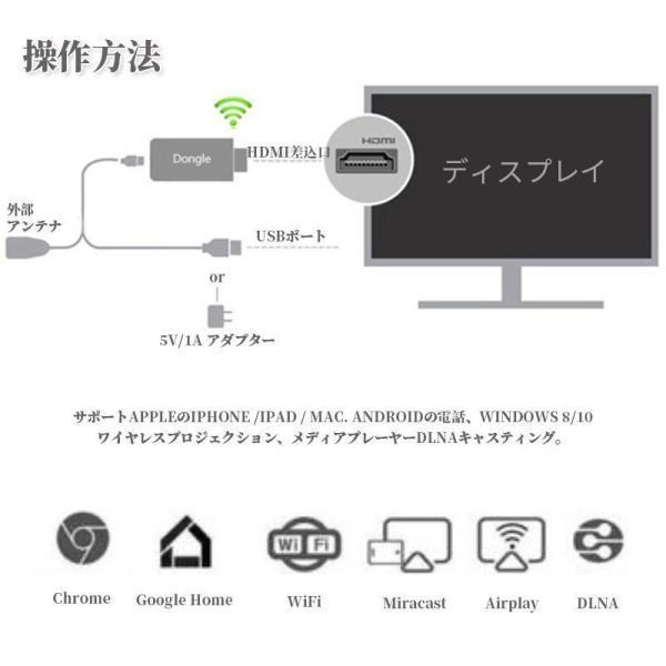 HDMIミラーキャスト ドングルレシーバー クロームキャスト Airplayレシーバ iphoneテレビ接続 Androidテレビ接続 iphone HDMI｜factoryyustore｜11