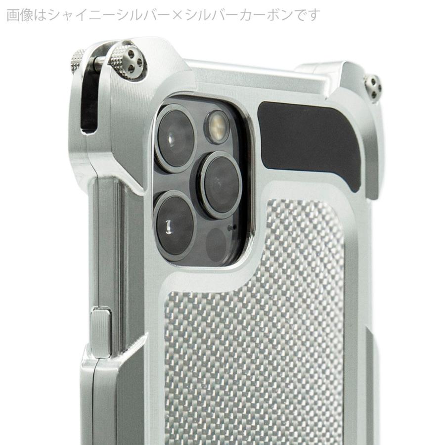 FACTRON MagSafe対応 超々ジュラルミン削り出しジャケット Quattro for iPhone12Pro Max HD　シャイニーシルバー×シルバーカーボン FA-M-1023｜factron｜02