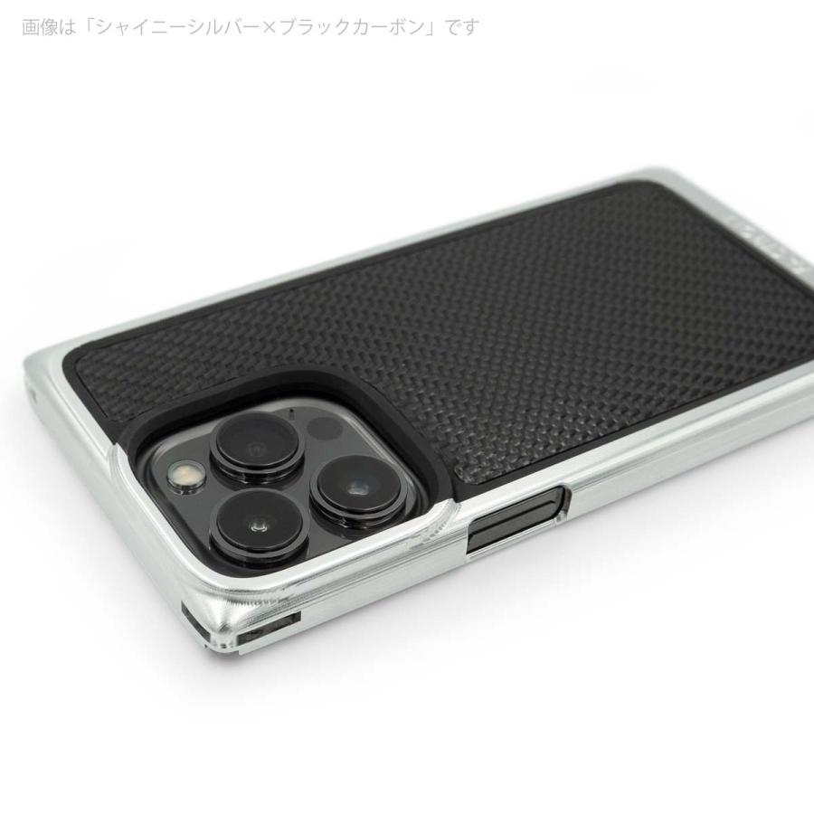 FACTRON iPhone13ProMax用 ジュラルミン削り出しジャケット SIMPLEX for iPhone13Pro Max シャイニーシルバー×シルバーカーボン  FA-M-1153｜factron｜03