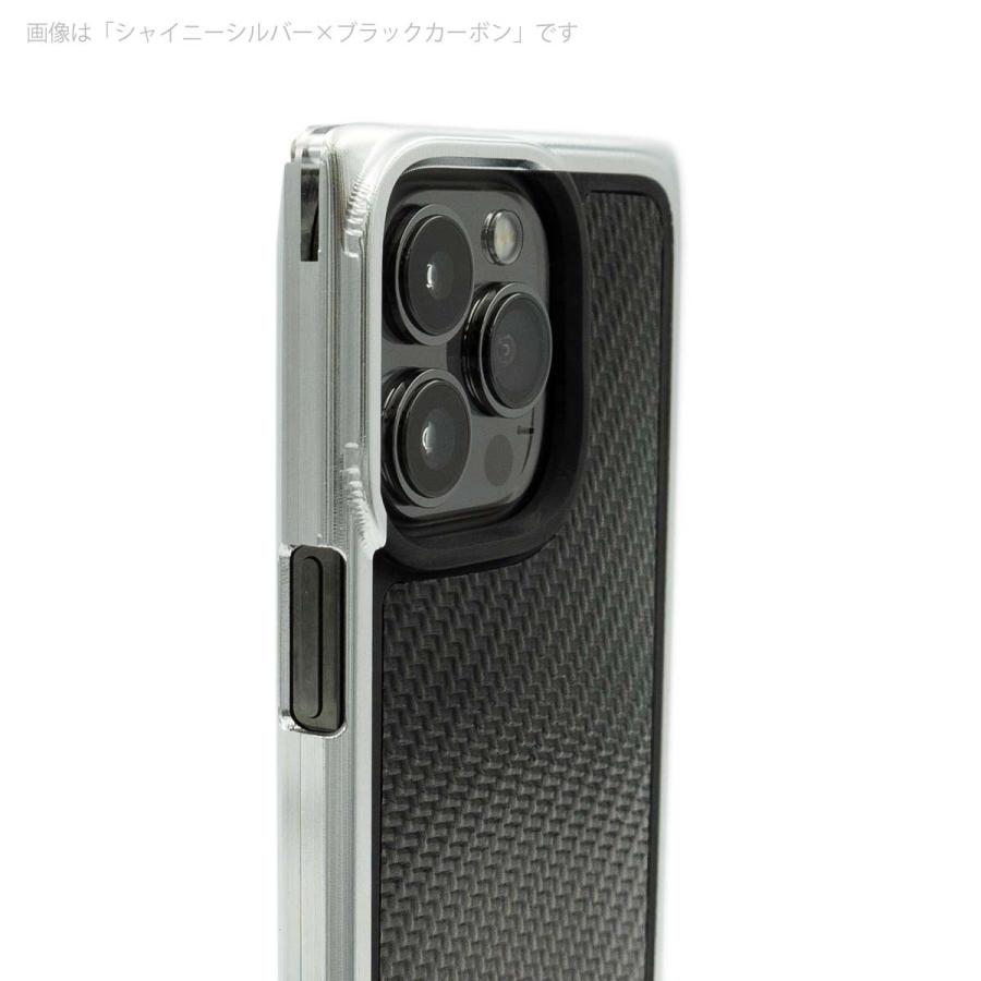 FACTRON iPhone13ProMax用 超ジュラルミン削り出しジャケット SIMPLEX for iPhone13Pro Max シャイニーシルバー×ブラッククロコ  FA-M-1156｜factron｜02