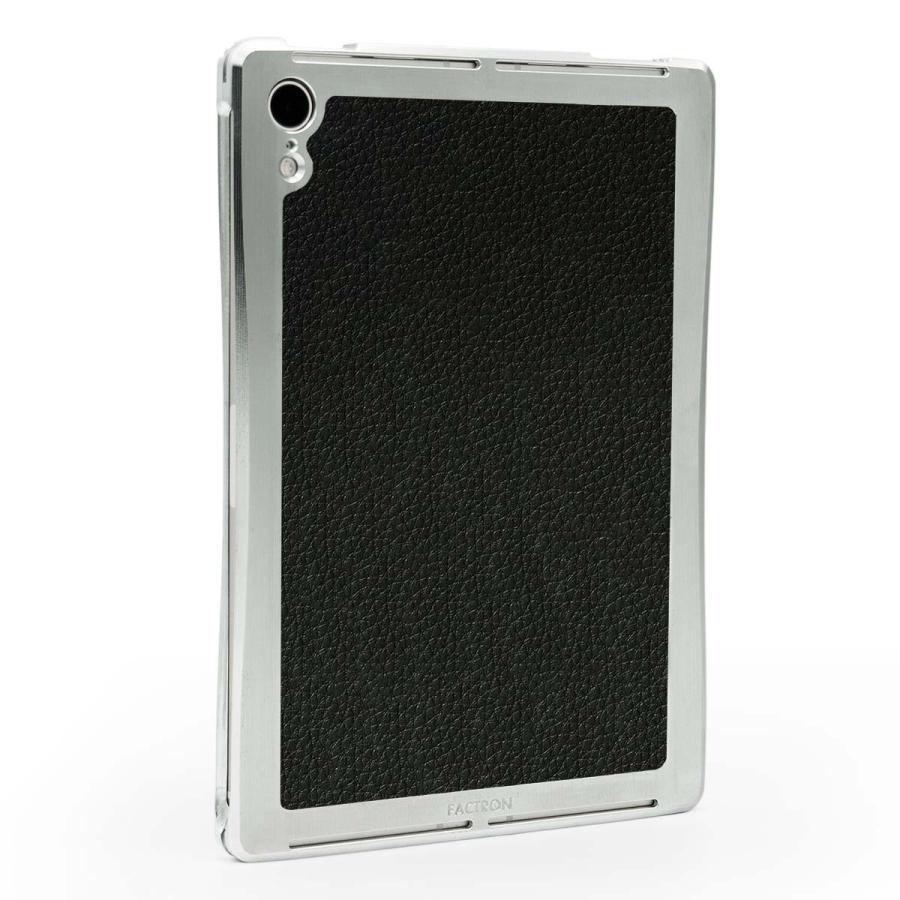 FACTRON iPad mini6用 超ジュラルミン削り出しジャケット SIMPLEX for iPad mini6 シャイニーシルバー×ブラックレザー FA-M-1189