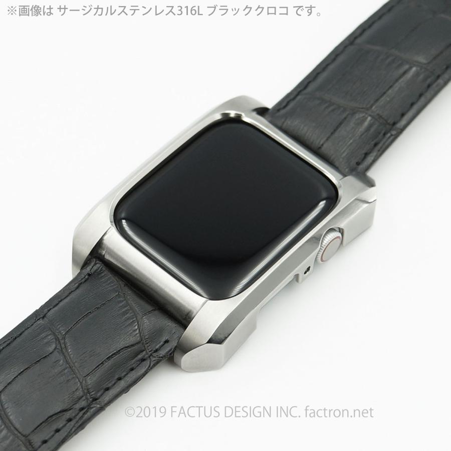 アップルウォッチ  4&5&6用　44mmケース　Rect for AppleWatch4 純チタニウム  44mm ブラッククロコ　FA-M-742｜factron｜03