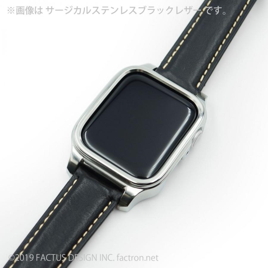 アップルウォッチ 4&5&6用　40mmケース　Glatt for AppleWatch4 サージカルステンレス316L  40mm ブラウンレザー FA-M-750｜factron｜03