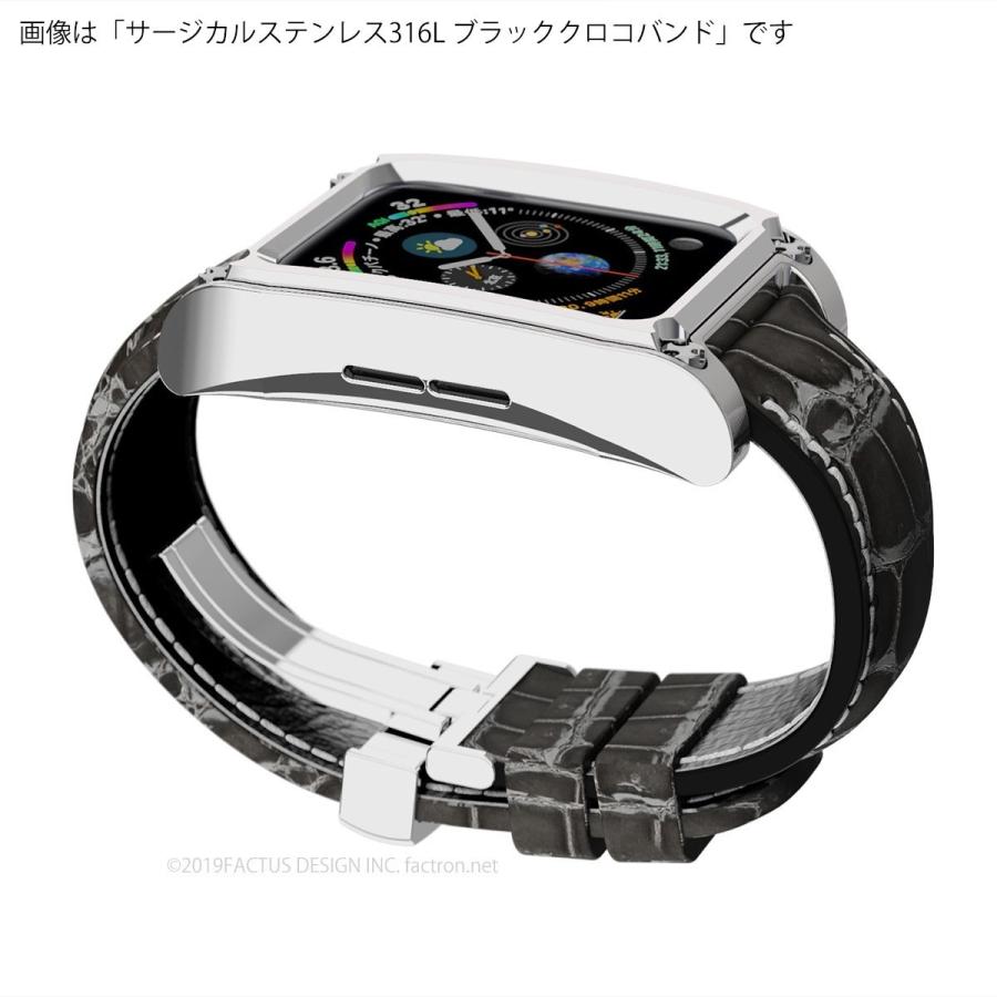 アップルウォッチ4&5用　Novel for AppleWatch4 サージカルステンレス316Lケース ブラッククロコバンド　Series4&5 40mm専用　FA-W-025｜factron｜03