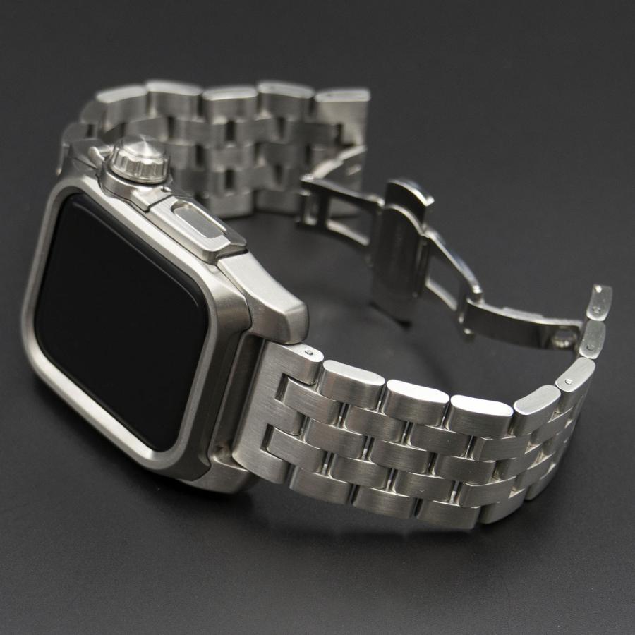 AppleWatch4,5,6用 40mmケース 心電図App対応 FACTRON Next for AppleWatch6 サージカルステンレス316L ステンレスメタルバンド FA-W-061の画像