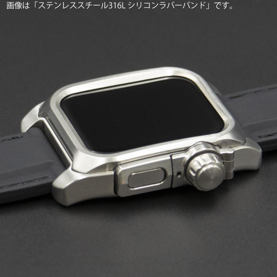 AppleWatch4,5,6用 40mmケース 心電図App対応 FACTRON Next for AppleWatch6 サージカルステンレス316L ステンレスメタルバンド FA-W-061｜factron｜07