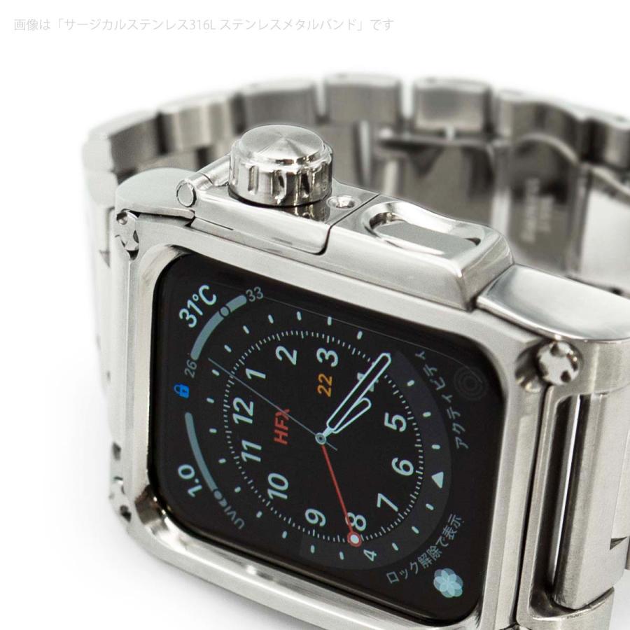 AppleWatch4,5,6用  44mmチタニウムケース 心電図App対応 FACTRON NOVEL for AppleWatch6 チタニウム ブラッククロコバンド FA-W-074の画像