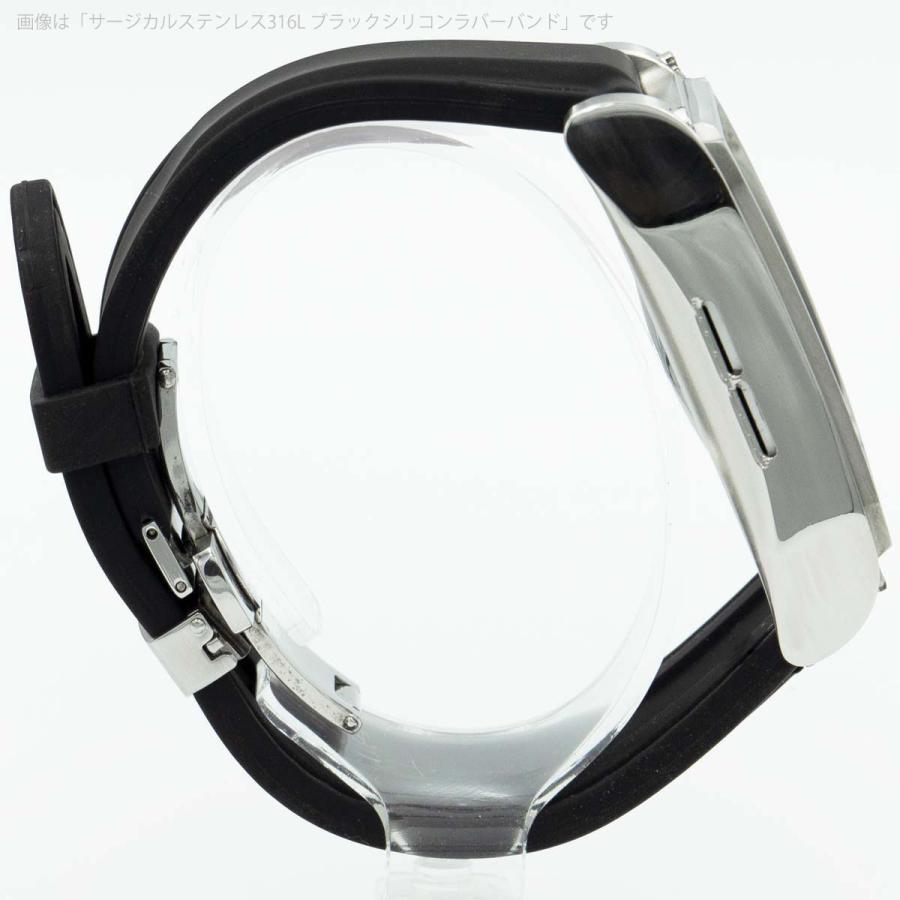 AppleWatch4,5,6用  44mmチタニウムケース 心電図App対応 FACTRON NOVEL for AppleWatch6 チタニウム ブラックシリコンラバーバンド FA-W-075の画像