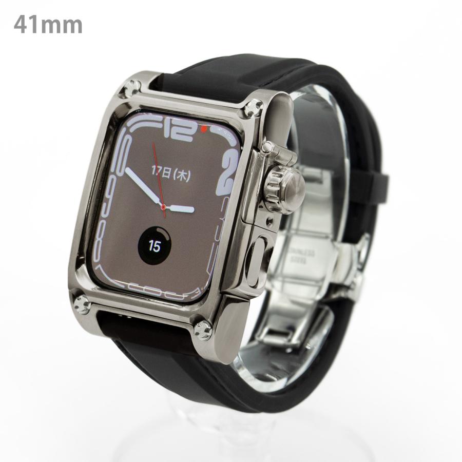 デジタル腕時計 八角形 Apple Watchケース ブラック Z世代も注目【“ディーゼル”のアップルウォッチカバーケース