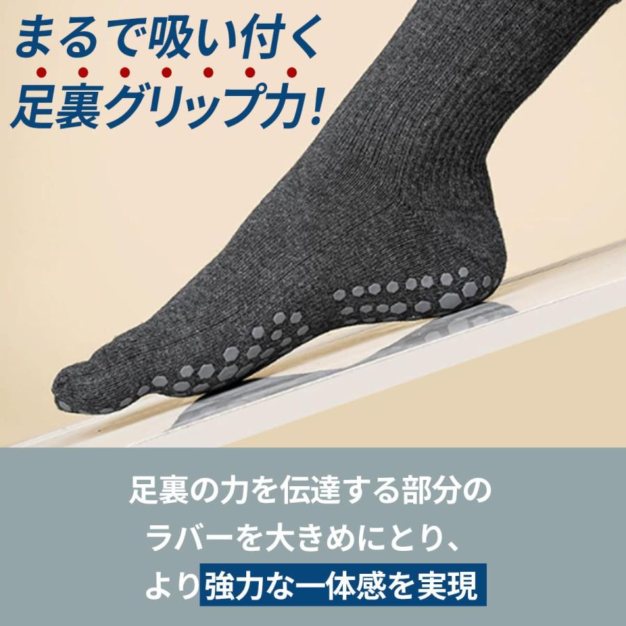 5本指滑り止めソックスミドル丈 3足セット 超絶グリップ滑り止め