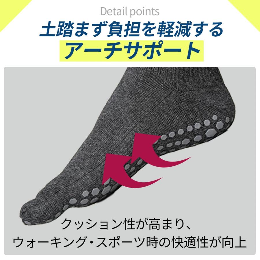 5本指滑り止めソックスミドル丈 3足セット 超絶グリップ滑り止め