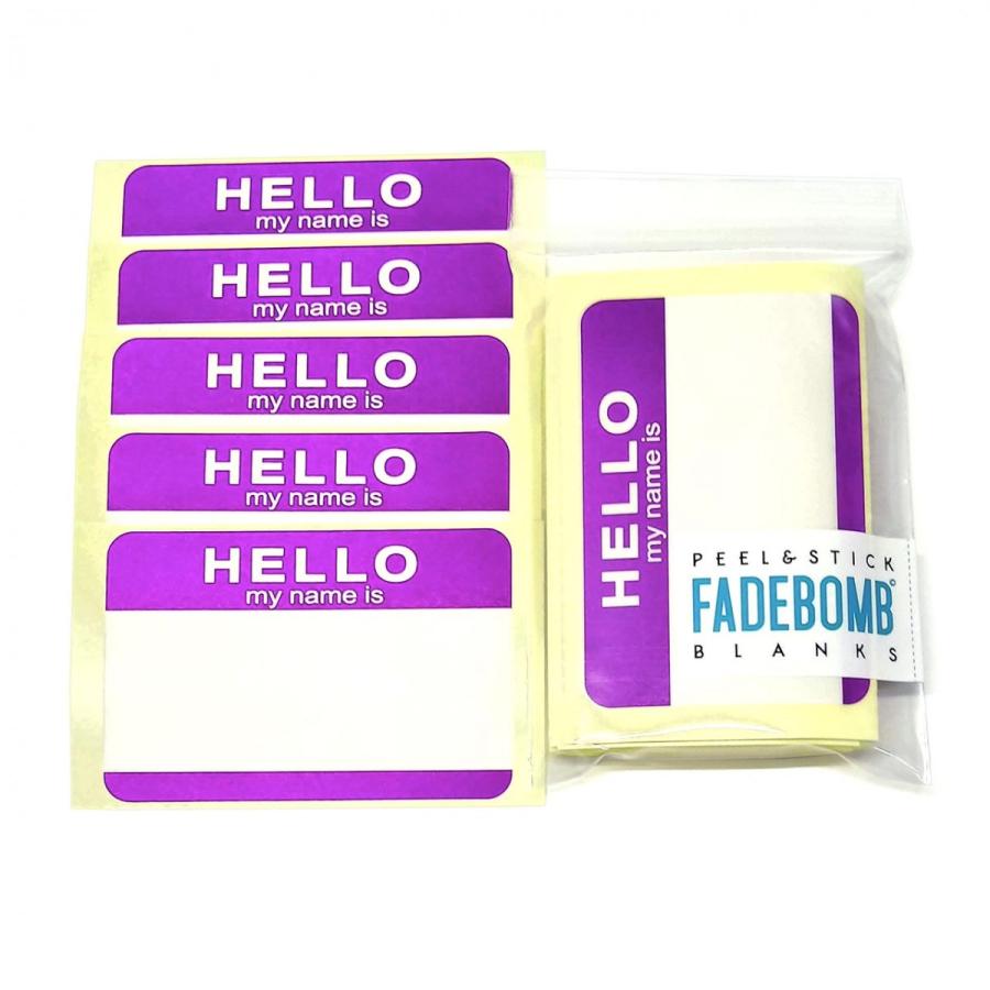 単色50枚セット】FADEBOMB ''HELLO my name is'' Name Badge