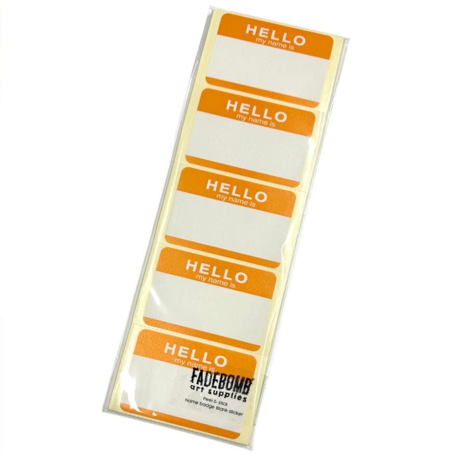 単色100枚セット】FADEBOMB ''HELLO my name is'' Name Badge