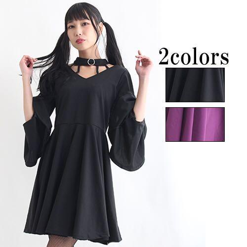 Drug Honey チョーカーデザイン フレアゴシック ワンピース ドラッグハニー 原宿系 レディース メンズ パンク ロック V系 ライブ衣装 黒 Fadeless Yahoo 店 通販 Yahoo ショッピング