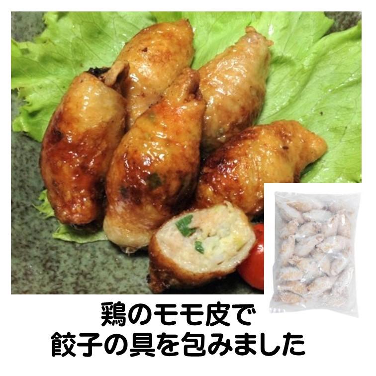 鶏皮 餃子 冷凍 鶏皮 ぎょうざ 500g ギョウザ 20個入 鶏 モモ皮 餃子の具 包みました ニンニク不使用 冷凍食品（Yahoo!・冷凍食品 専門 ファディ 公式ヤフー店）