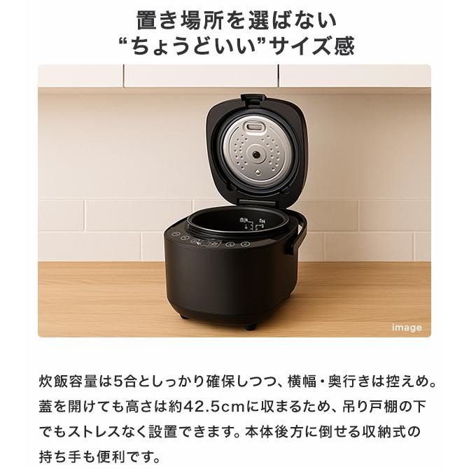 炊飯器 5合 マイコン式炊飯器 通常炊飯 保温＆予約OK 大容量 スチーム 