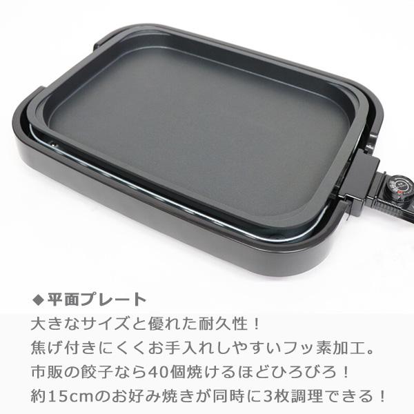 ホットプレート 2in1 焼肉/平面プレート 1台2役 MAX230度 自動調理器