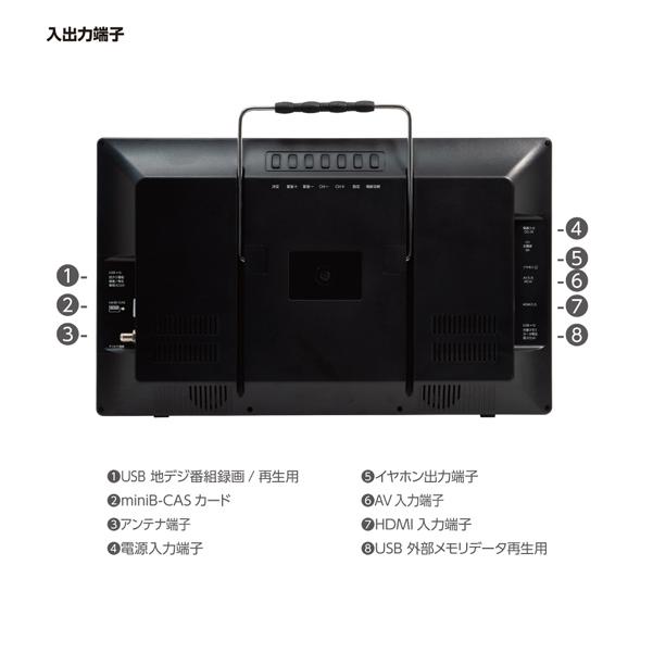 ポータブルテレビ 15.6インチフルセグ ワンセグ 壁掛け&スタンド付き