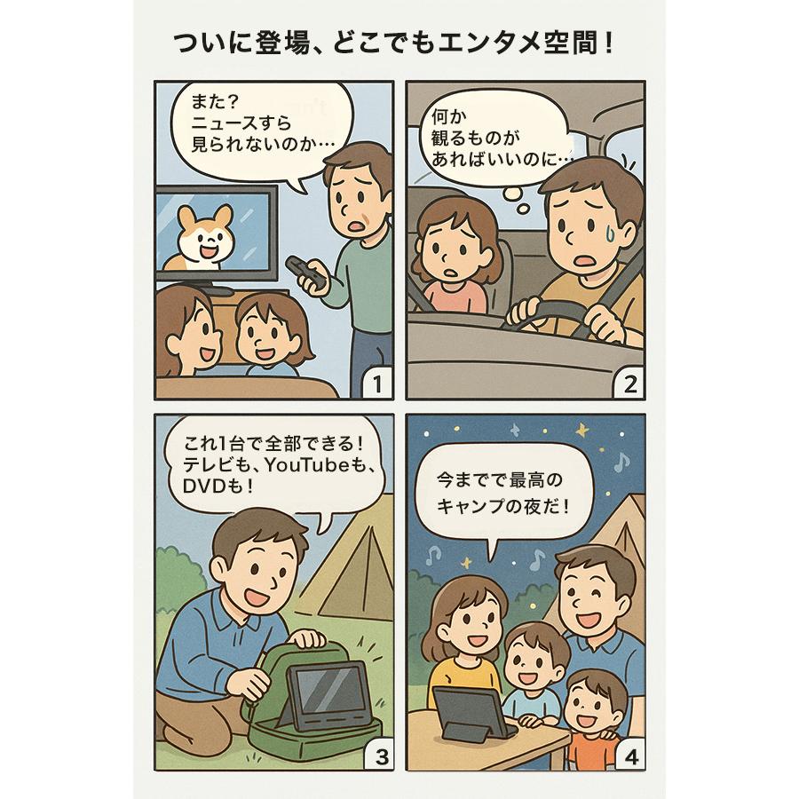DVD内蔵 & Android搭載】ポータブルテレビ 14インチ スマートテレビ