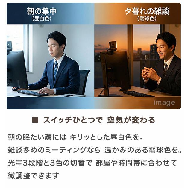 【10秒で印象UP】 Web会議 ライト クリップ パソコン ライト スクエアライト PCL10 USB 給電式 在宅勤務 オンライン面接 照明 卓上 小型 調光 調色 テレワーク |  | 04