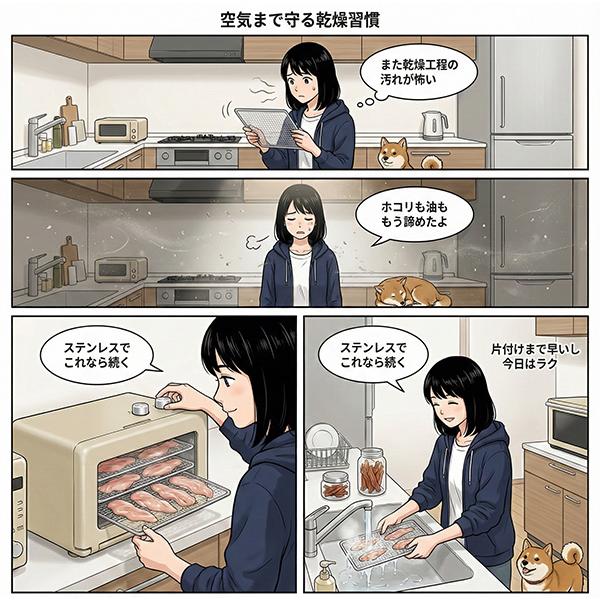 フードドライヤー 食品乾燥機 衛生設計 ステンレス製トレイ4枚 背面吸気フィルター 35-75C 2-30時間 ダイヤル式 ペットジャーキー RM-237H |  | 08