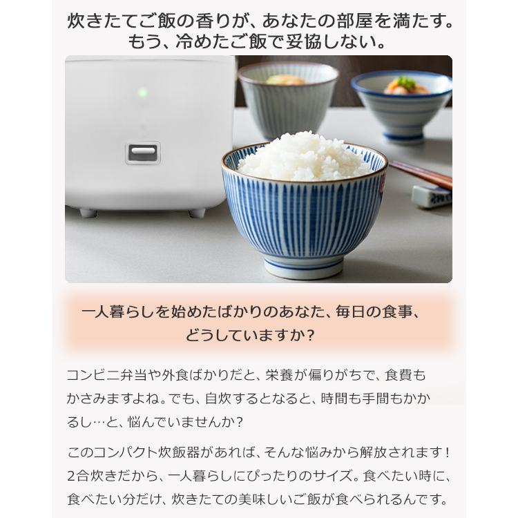 炊飯器 2合 小型炊飯器 一人暮らし 小家族向け ミニ炊飯器 コンパクト 2合炊き お手入れ簡単 通常炊飯 保温 RM-219TE |  | 03