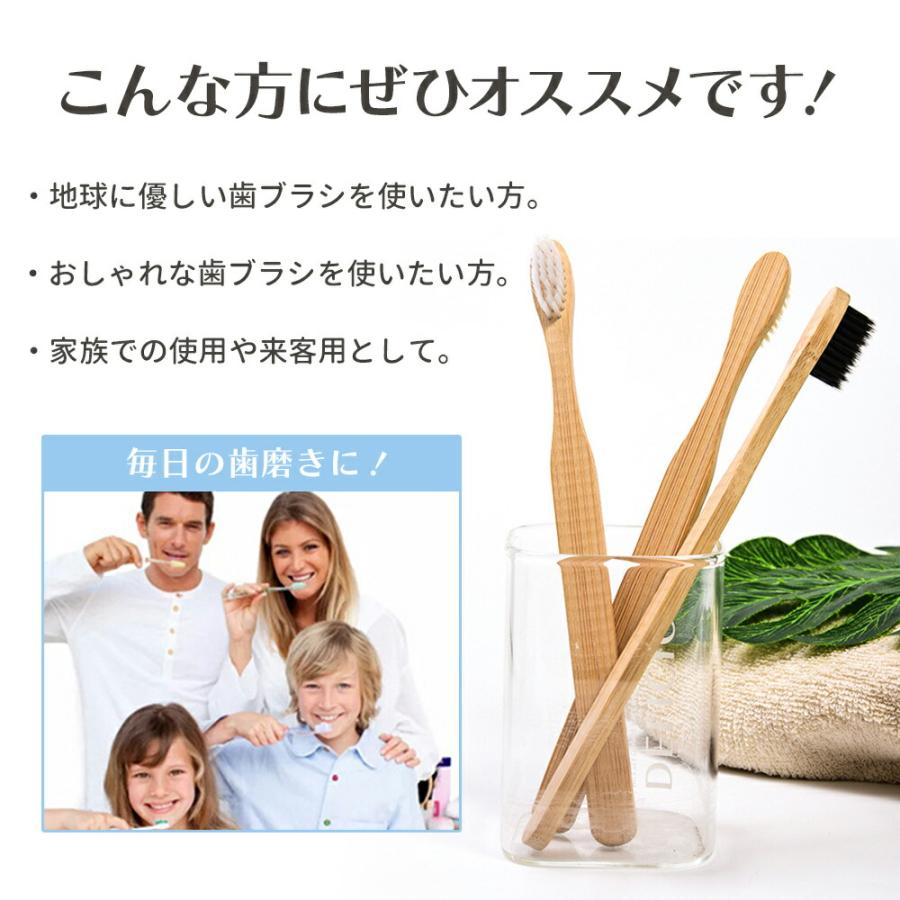 竹製 歯ブラシ ( 色：ランダム 10本セット) 竹製歯 竹歯ブラシ