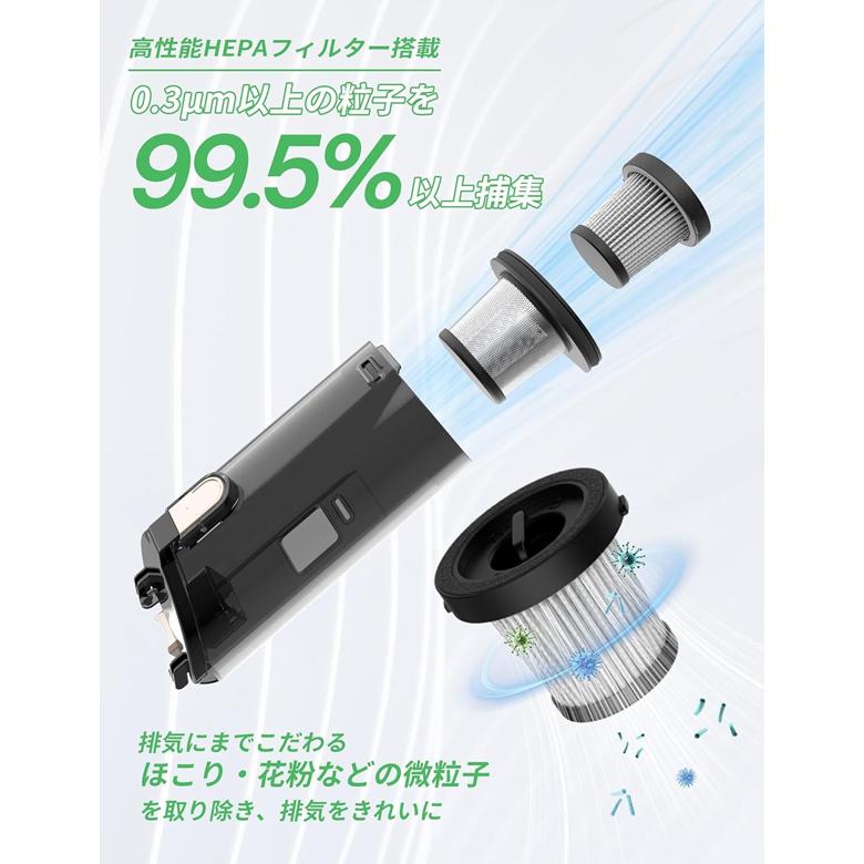 掃除機 コードレス掃除機 充電式 軽量1kg 強力吸引30000Pa 2WAY スティック＆ハンディ HEPAフィルター 水洗い対応 長時間稼働45分 静音 コンパクト V7 |  | 07