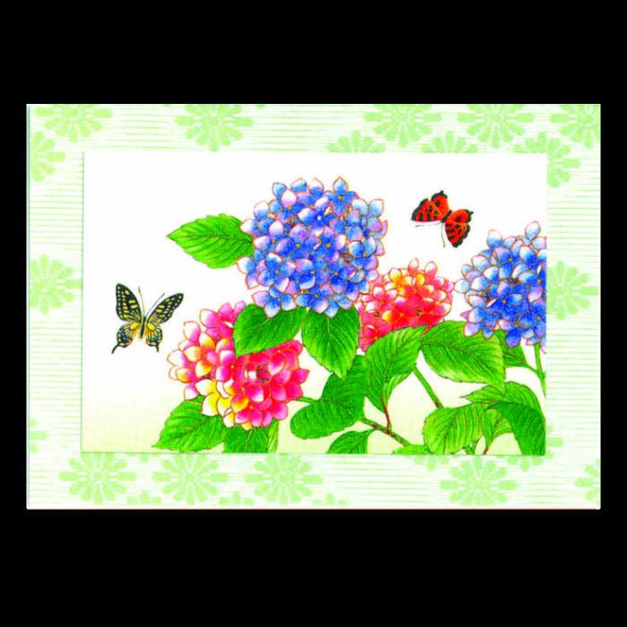 メッセージカード 母の日 父の日 花 ギフト ミニカード 和風 あじさい