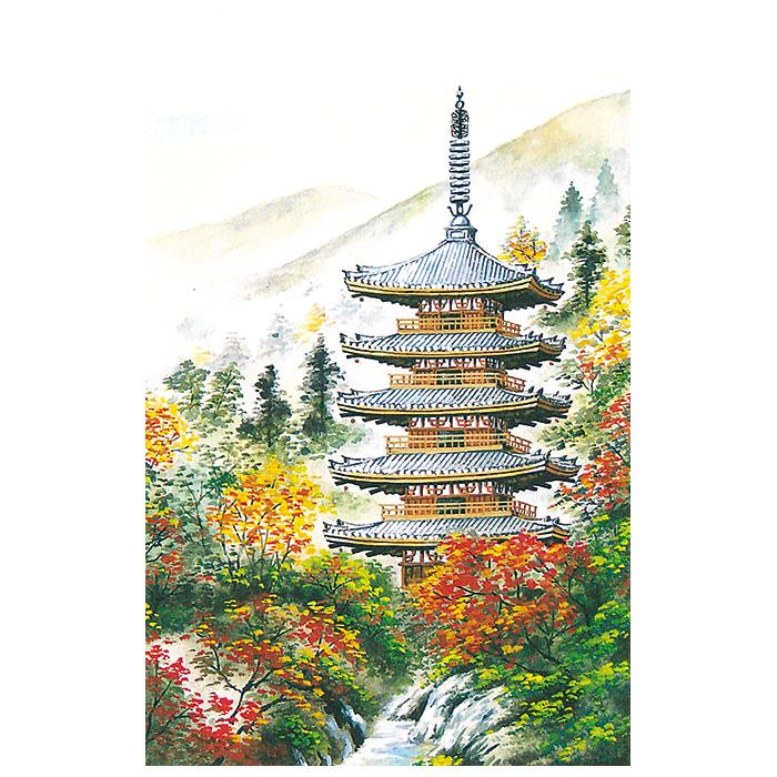 クリスマスカード 和風 F 594s 五重塔 グリーティングカード 多目的 メッセージカード 和紙 冬 福井朝日堂 F 594s F A Greetings 通販 Yahoo ショッピング