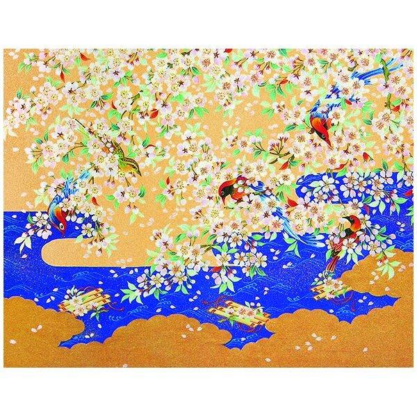 クリスマスカード 和風花鳥 桜 グリーティングカード 多目的 メッセージカード 冬 和紙 福井朝日堂 京都